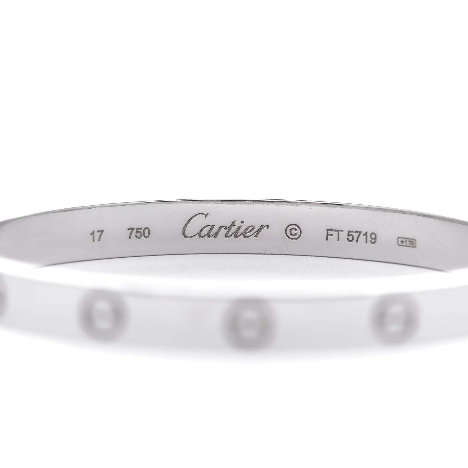 Cartier 18K White Gold LOVE Bracelet 17 4 of 5