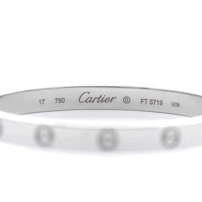 Cartier 18K White Gold LOVE Bracelet 17 4 of 5