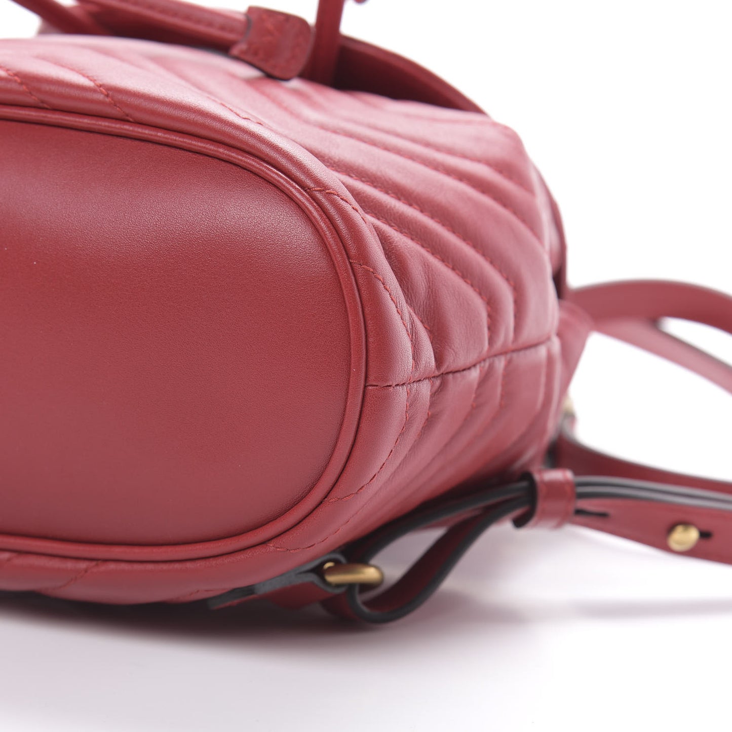 Calfskin Matelasse GG Marmont Flap Backpack Hibiscus Red