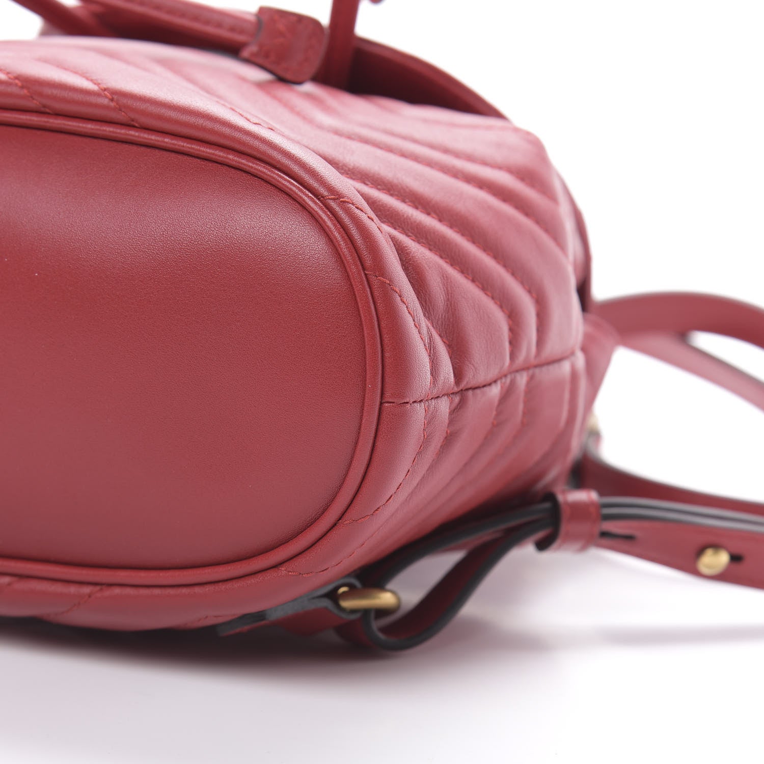 Gucci Calfskin Matelasse GG Marmont Flap Backpack Hibiscus Red 9 of 10