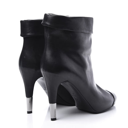 Chanel Lambskin CC Cap Toe Ankle Boots 39 Black 4 of 11