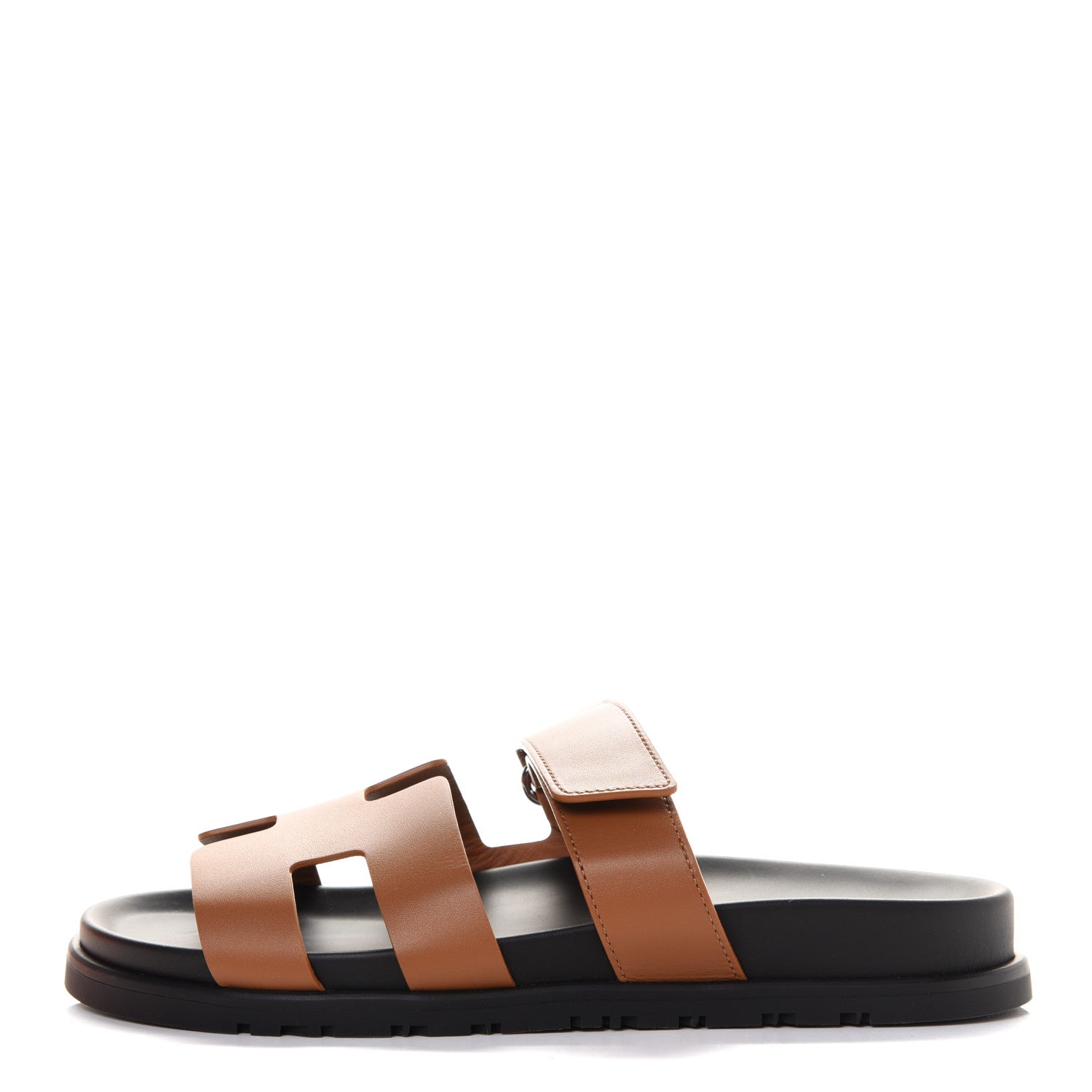 Hermes Calfskin Womens Chypre Sandals 38.5 Naturel 1 of 10
