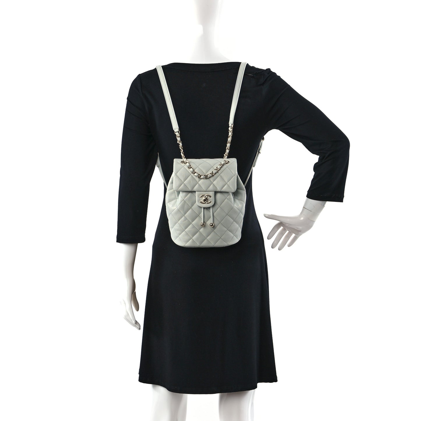 Caviar Quilted Mini Urban Spirit Backpack Light Blue