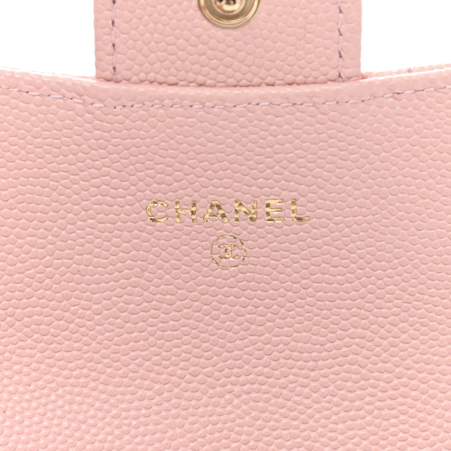 Caviar Quilted Flap Card Holder Wallet Light Pink
