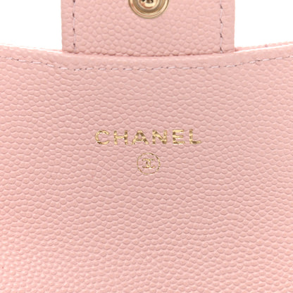 Chanel Caviar Quilted Flap Card Holder Wallet Light Pink 6 of 9