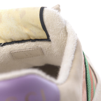 Gucci Moire Fabric Nubuck Web Womens Screener Sneakers 39 Cinnamon Dusty Milk New Lavender 9 of 9
