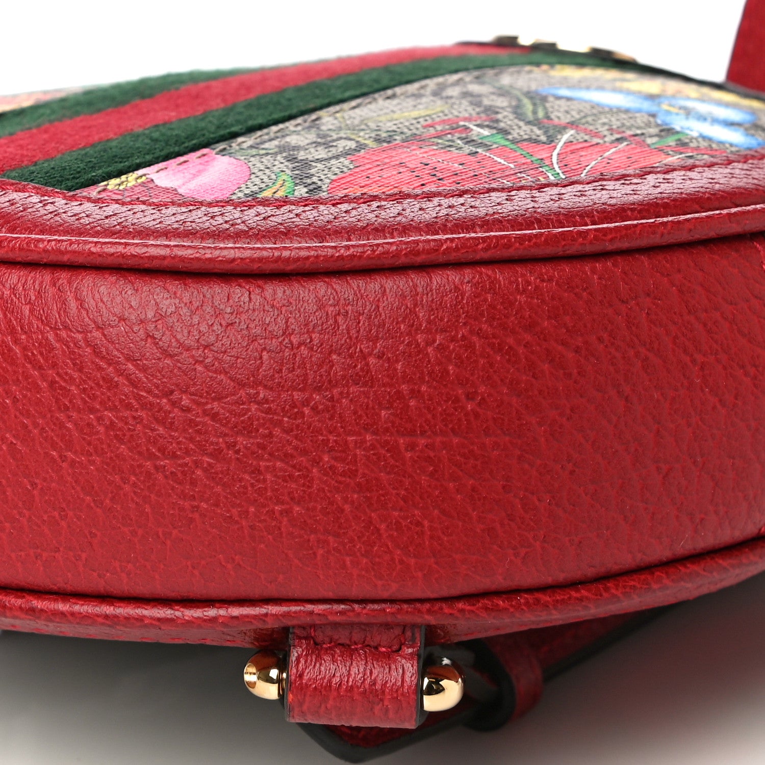 Gucci GG Supreme Monogram Web Flora Mini Ophidia Round Backpack Red 8 of 8