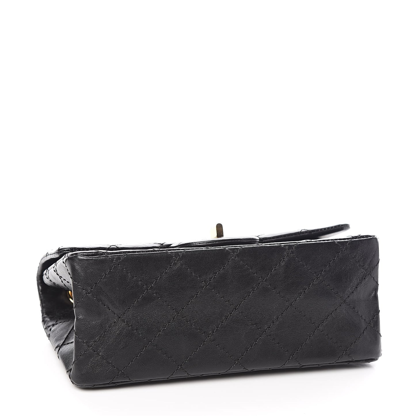 Aged Calfskin Quilted 2.55 Reissue Mini Flap Black