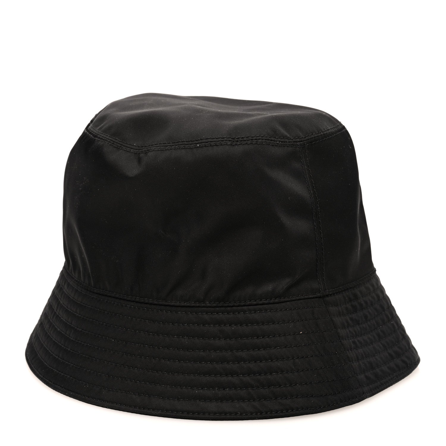 Prada Re-Nylon Metal Triangle Logo Womens Bucket Hat M Black 4 of 8