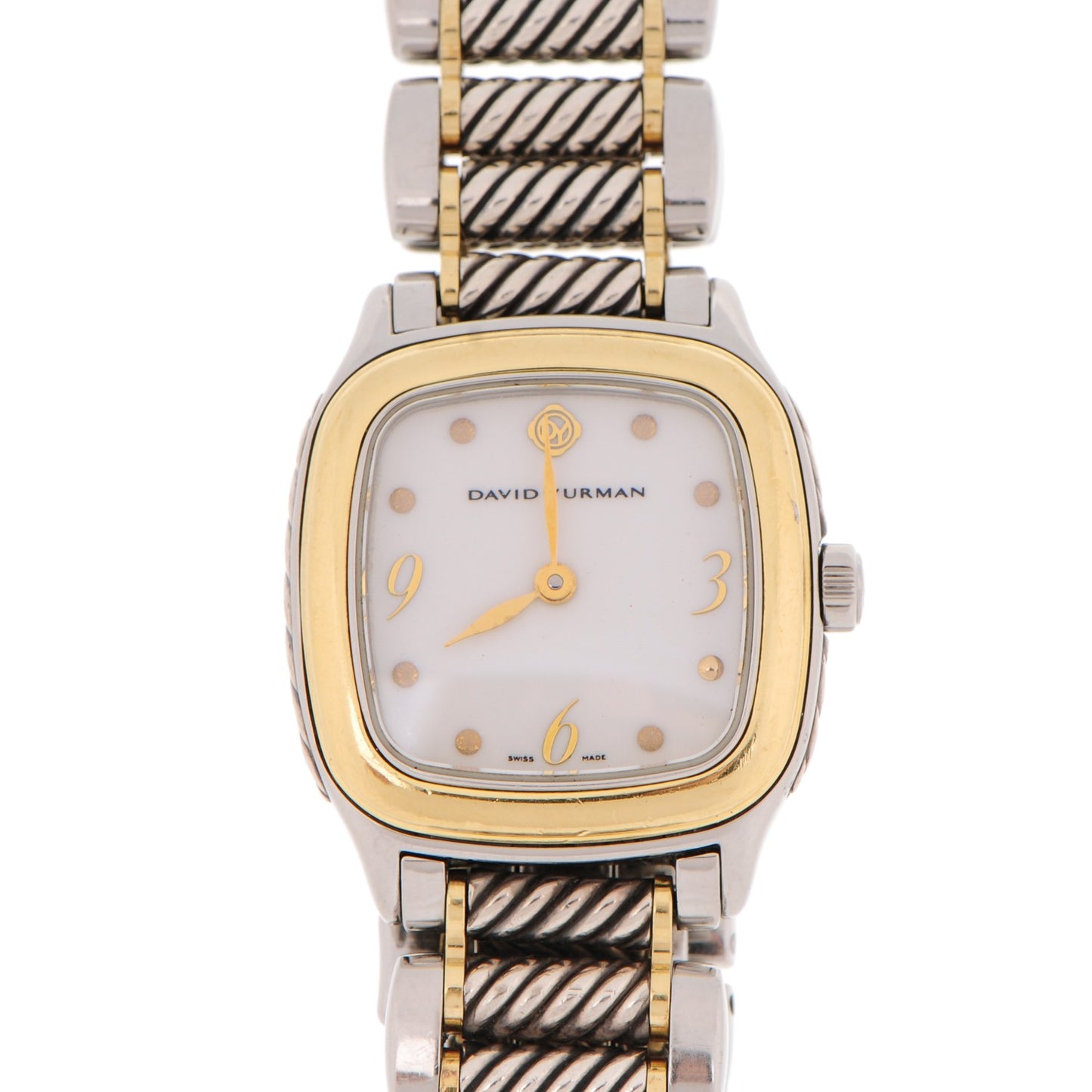 Stainless Steel 18K Yellow Gold Mother of Pearl 25mm Thoroughbred Quartz Watch