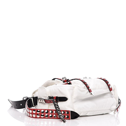 Prada Nylon New Vela Studded Messenger White Fuoco 4 of 12