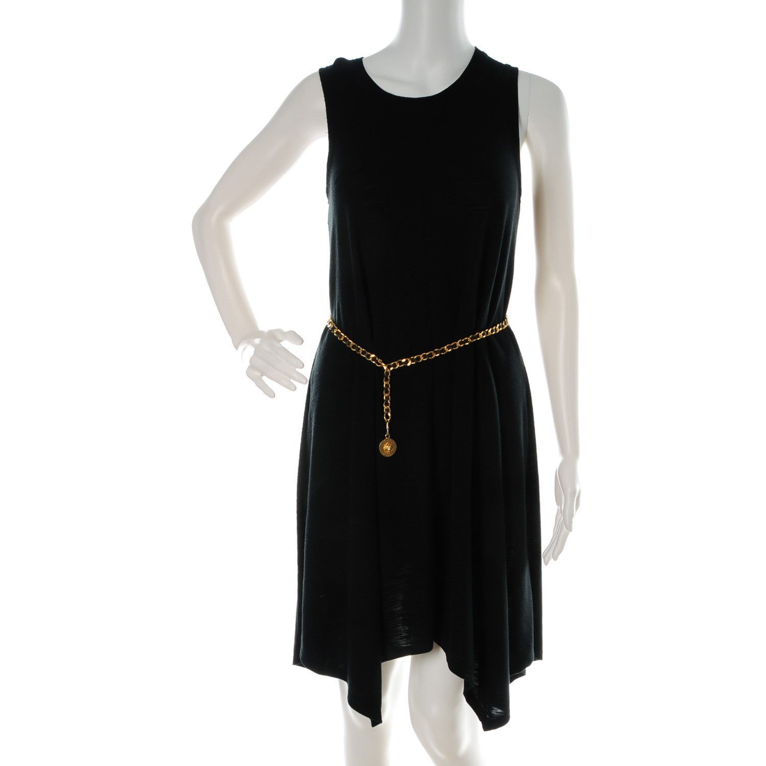 Chanel Lambskin Chain Medallion Belt Gold Black 2 of 5