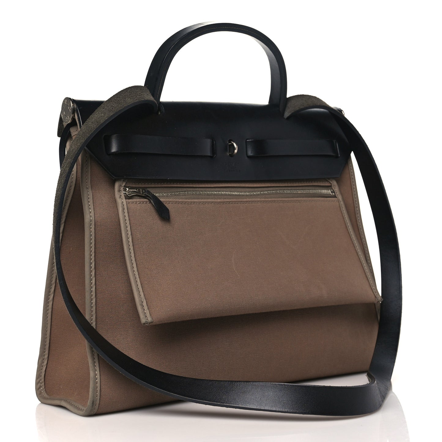 Vache Hunter Toile Herbag Zip 31 PM Etoupe Bleu Indigo