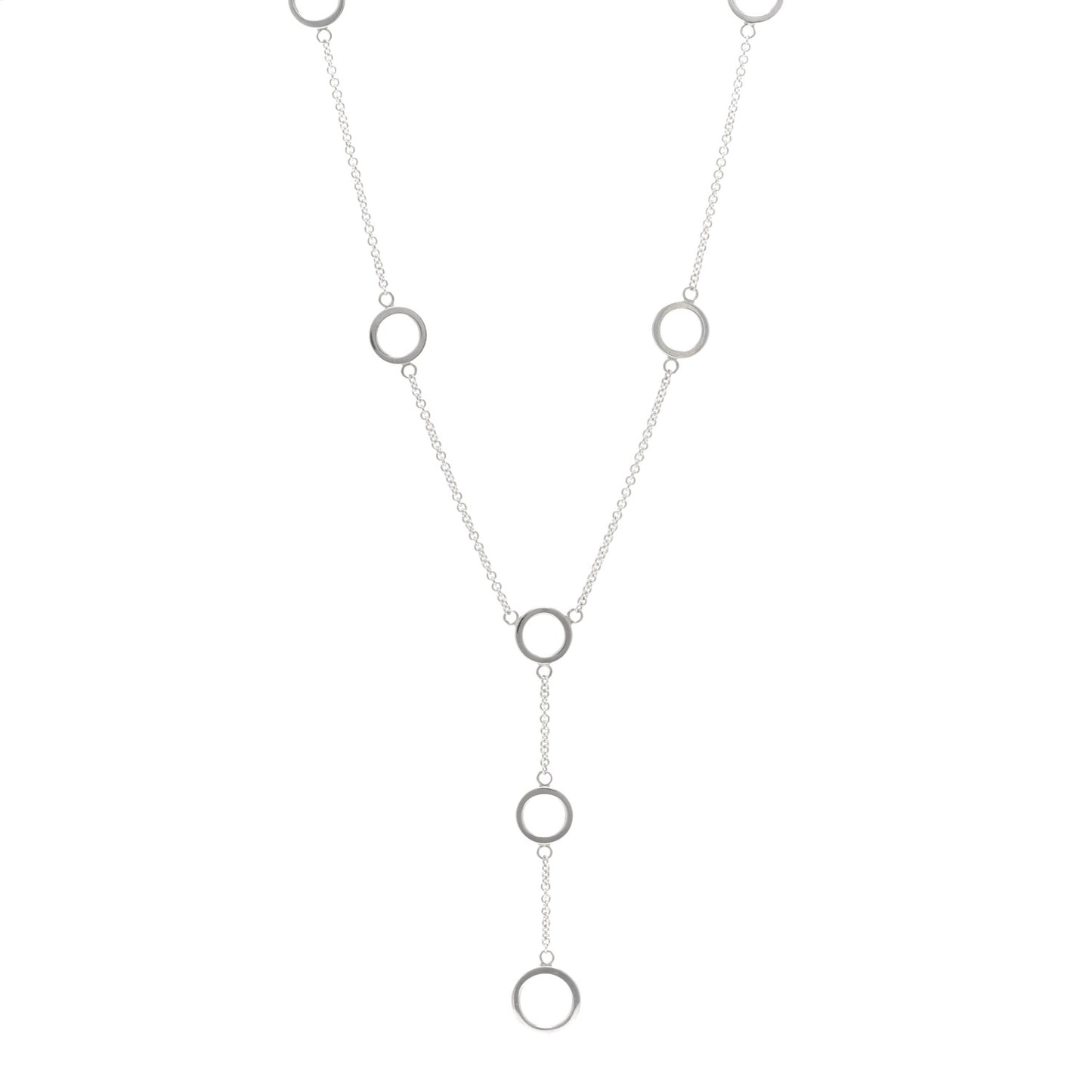 Sterling Silver Circles Lariat Necklace