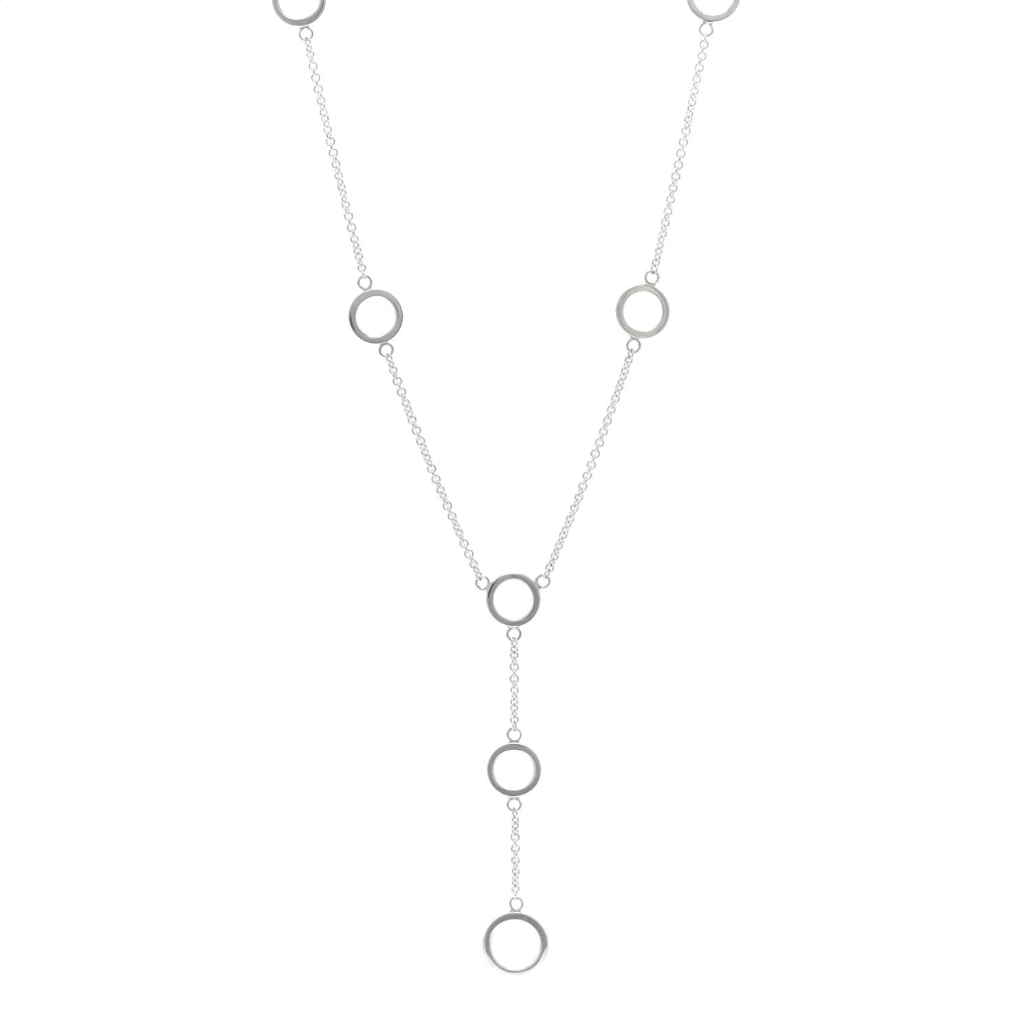 Tiffany Sterling Silver Circles Lariat Necklace 1 of 4