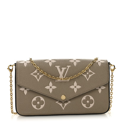 Louis Vuitton Empreinte Monogram Giant Felicie Pochette Tourterelle Creme 1 of 10