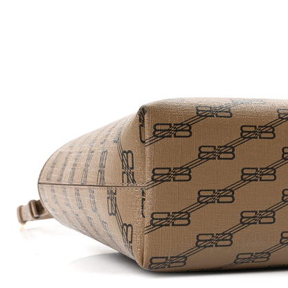 Balenciaga Coated Canvas BB Monogram Small Signature East West Shopper Bag Beige Brown 9 of 10