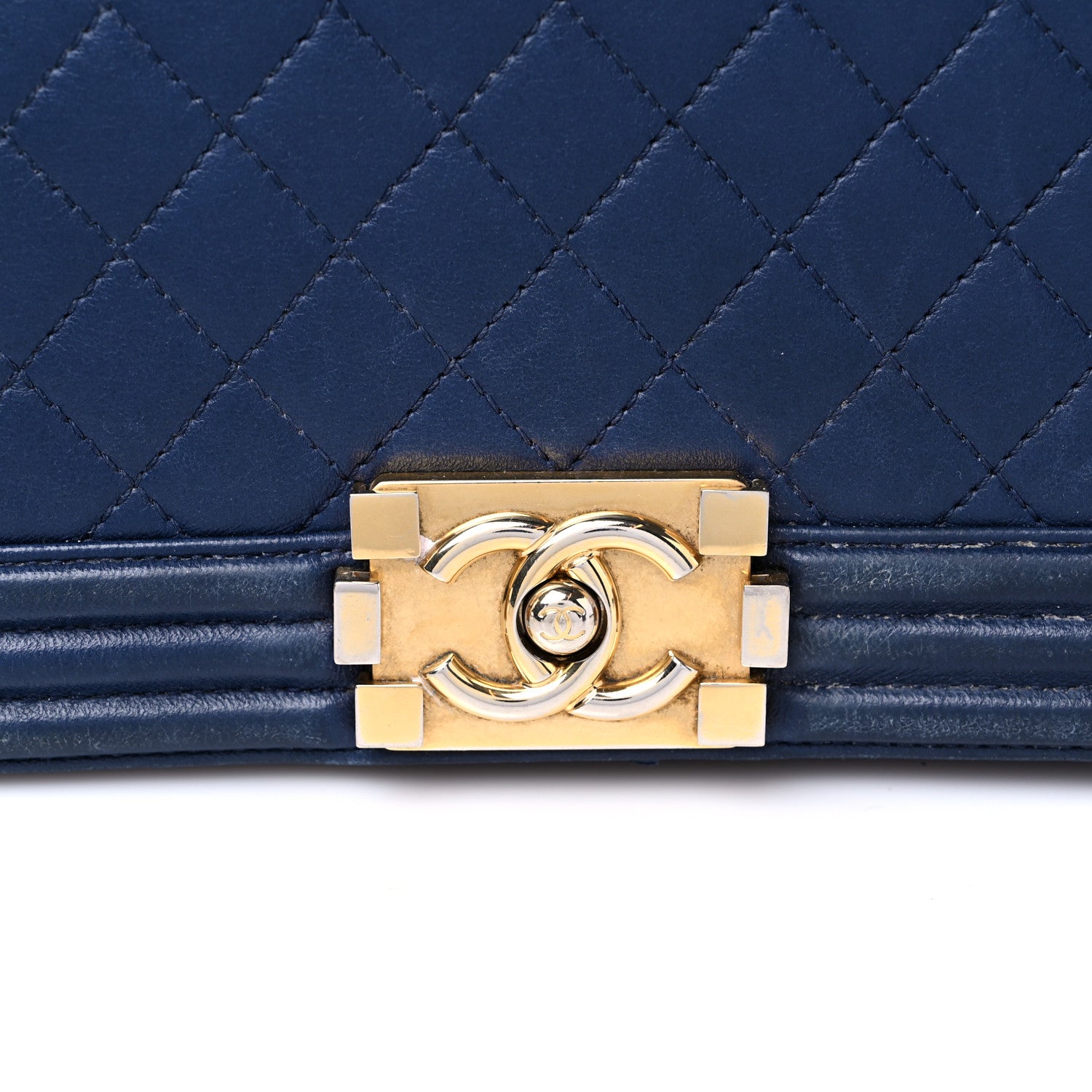 Chanel Lambskin Quilted New Medium Boy Flap Dark Blue 16 of 18
