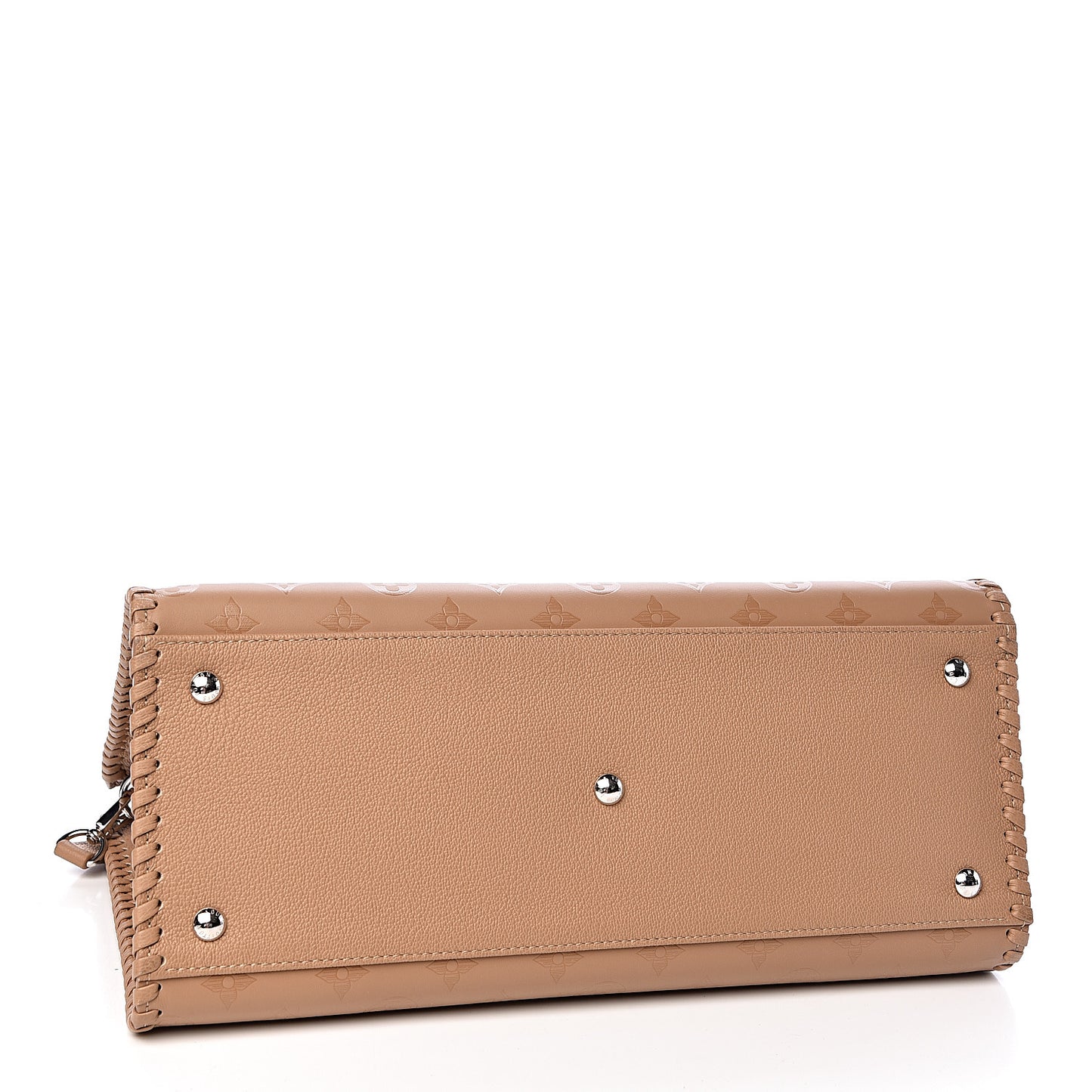 Monogram Cuir Plume Very One Zipped Tote Sesame Creme