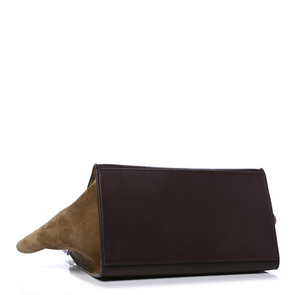 Celine Drummed Calfskin Suede Tri-Color Trapeze Burgundy 3 of 4