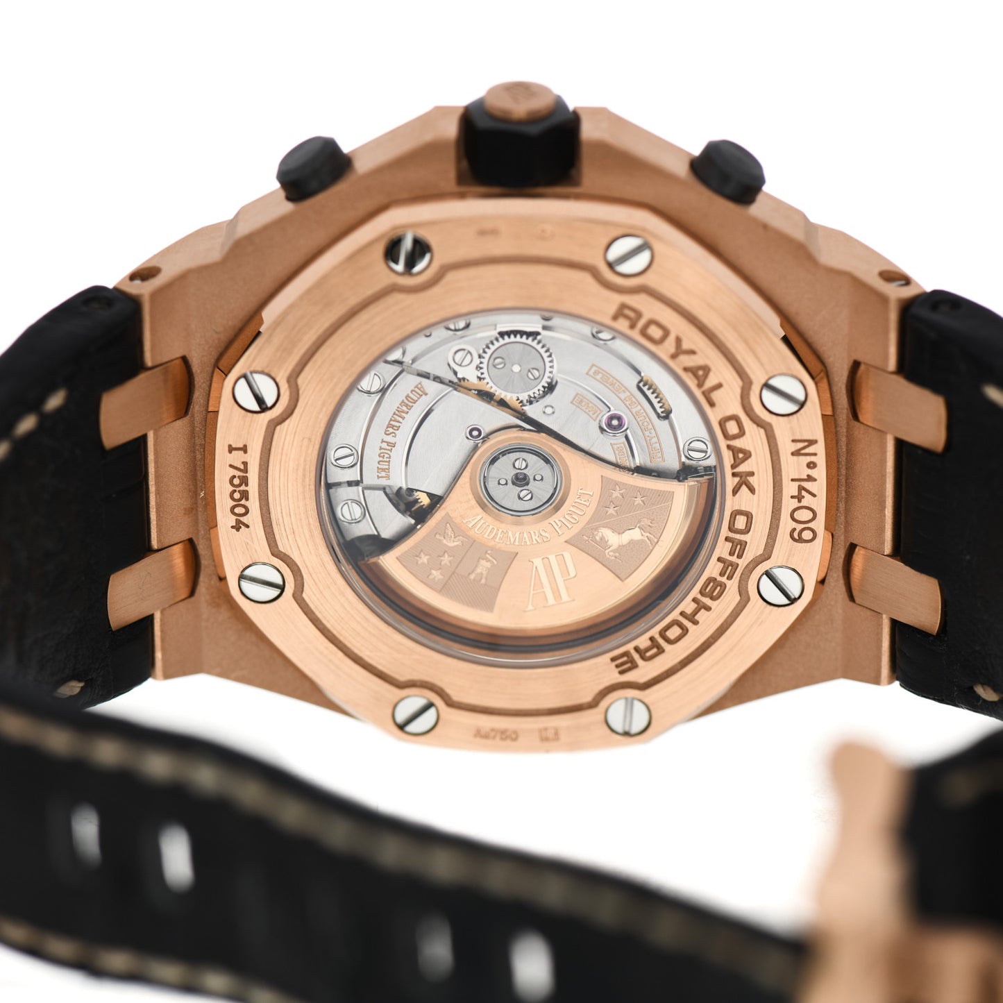18K Rose Gold Alligator 42mm Royal Oak Offshore Chronograph Automatic Watch Gold 26470OR.OO.A002CR.01
