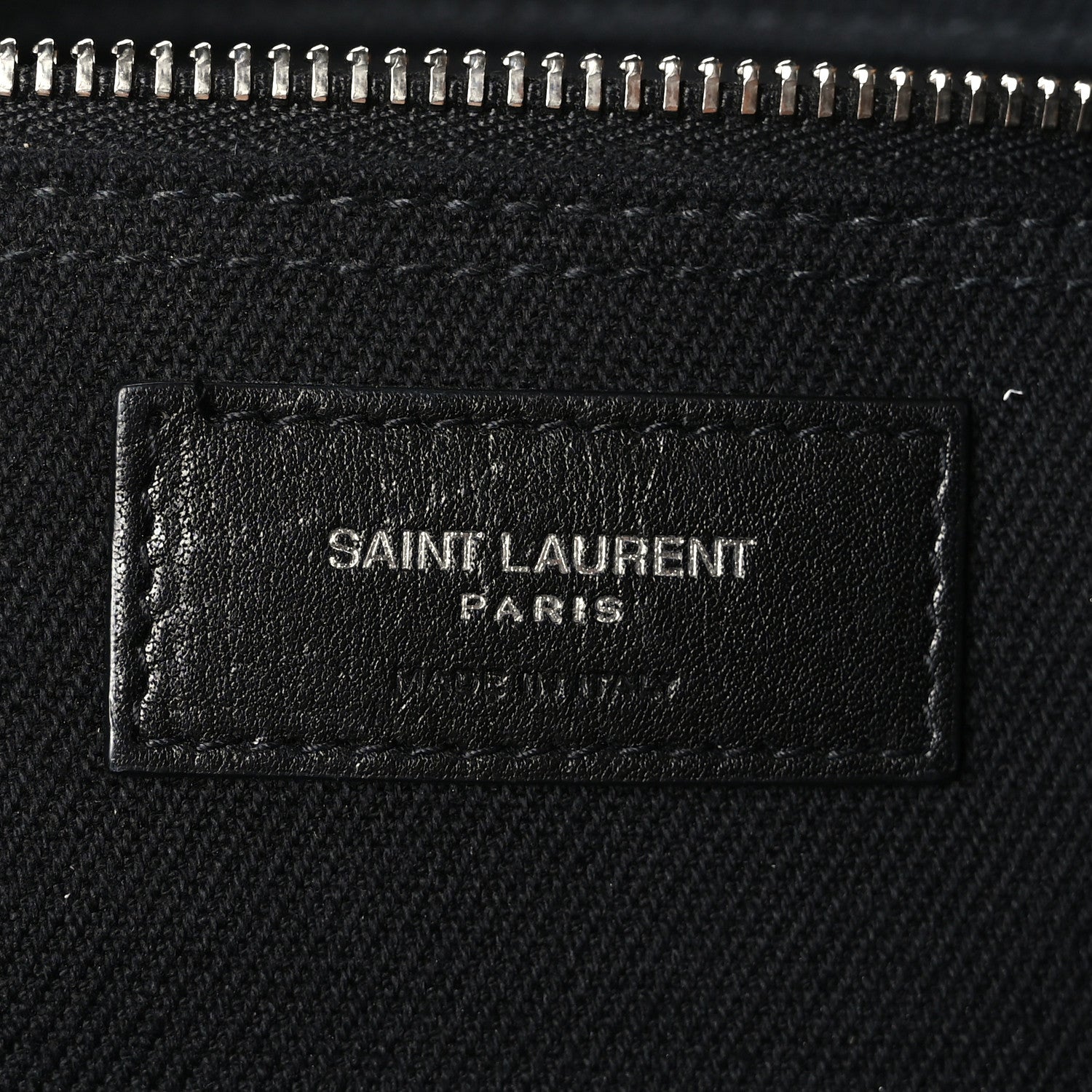 Saint Laurent Linen Calfskin Rive Gauche Tote Black 6 of 8