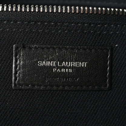 Saint Laurent Linen Calfskin Rive Gauche Tote Black 6 of 8