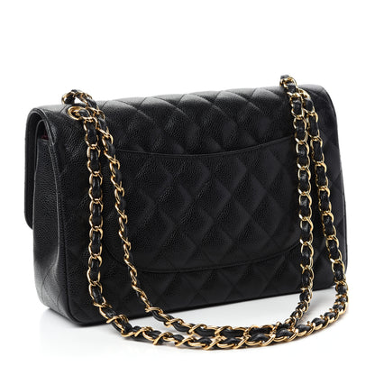 Chanel Caviar Quilted Jumbo Double Flap Black 3 of 11
