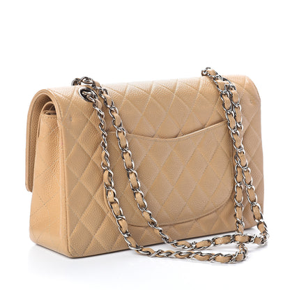 Chanel Caviar Quilted Medium Double Flap Beige 2 of 9