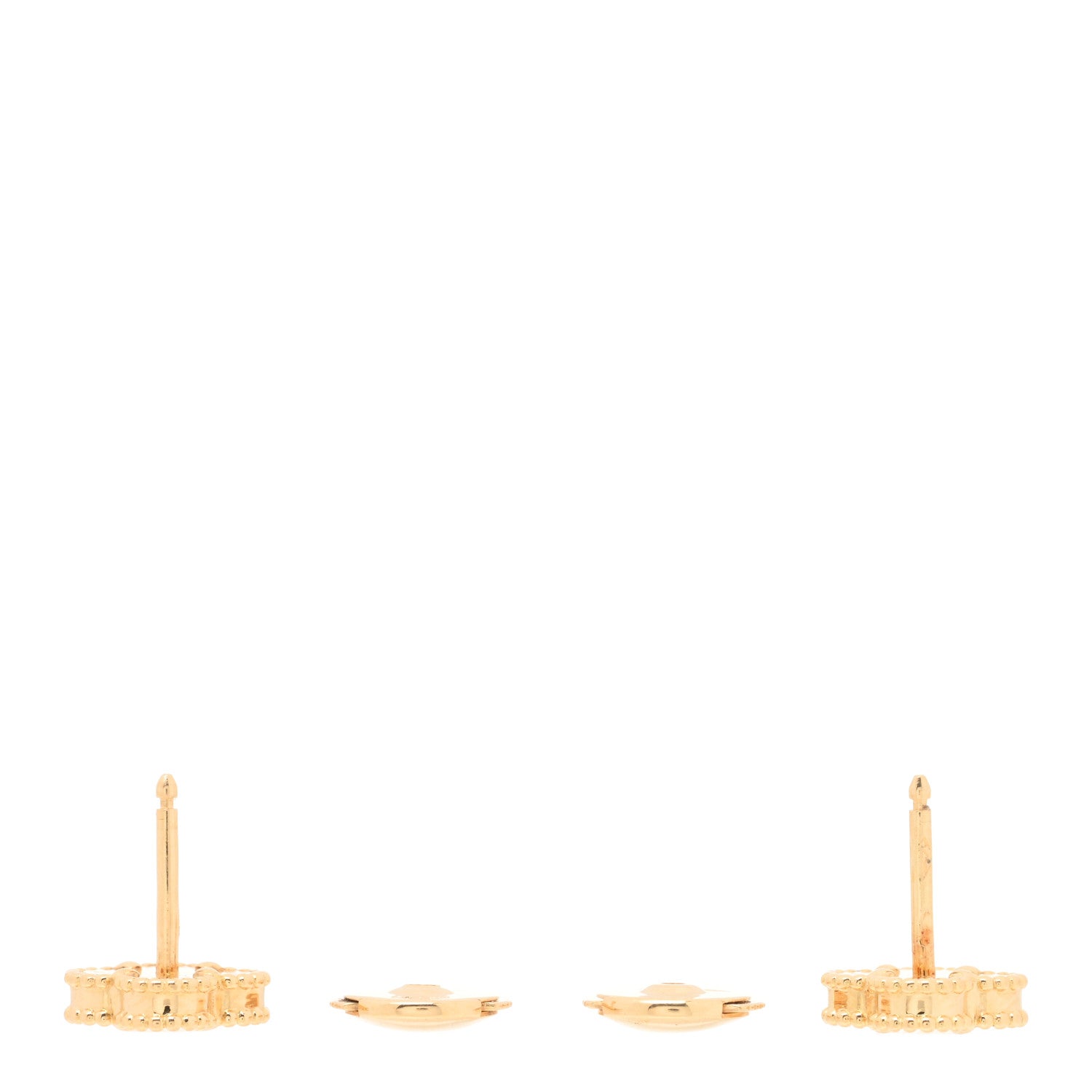 Van Cleef & Arpels 18K Yellow Gold Mother of Pearl Sweet Alhambra Earrings 3 of 5