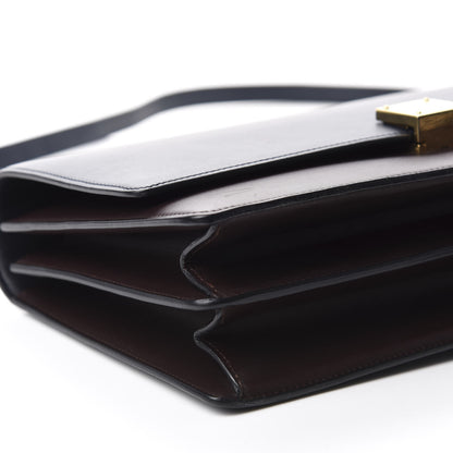 Celine Calfskin Bicolor Medium Case Flap Navy Burgundy 7 of 10