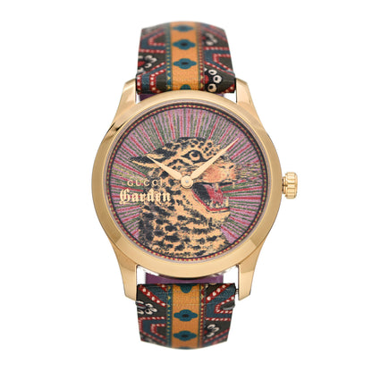 Gucci Stainless Steel Calfskin 38mm G-Timeless Leopard Quartz Watch 1 of 5
