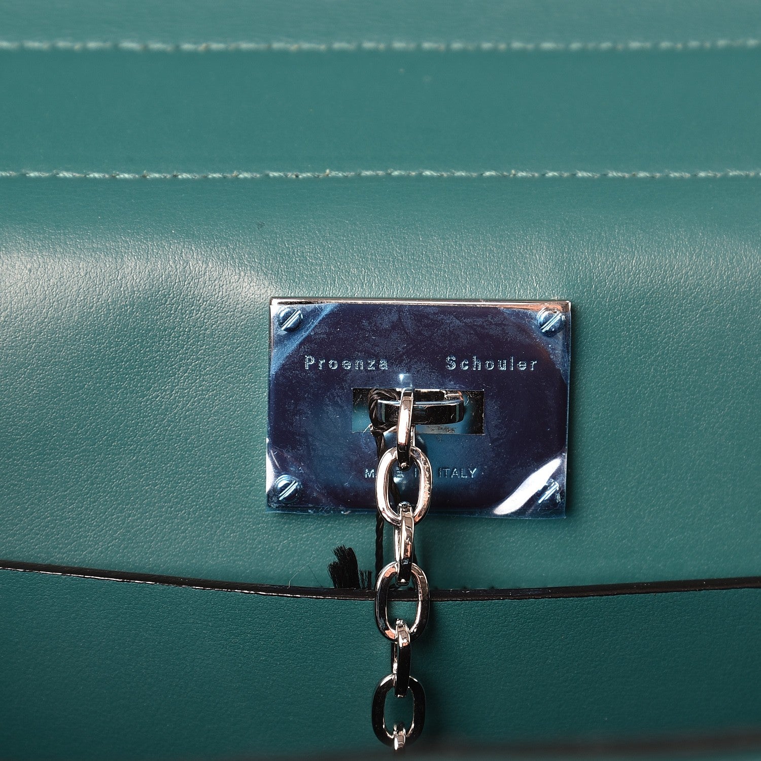 Proenza Schouler Calfskin Medium Hava Top Handle Bag Malachite 6 of 7
