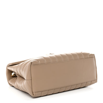 Saint Laurent Calfskin Y Quilted Monogram Medium Loulou Chain Satchel Dark Beige 4 of 11