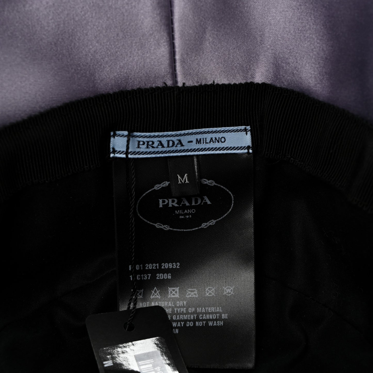 Paillettes Triangle Logo Womens Bucket Hat M Purple