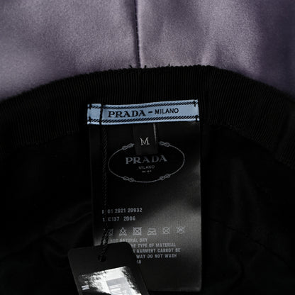 Prada Paillettes Triangle Logo Womens Bucket Hat M Purple 8 of 8
