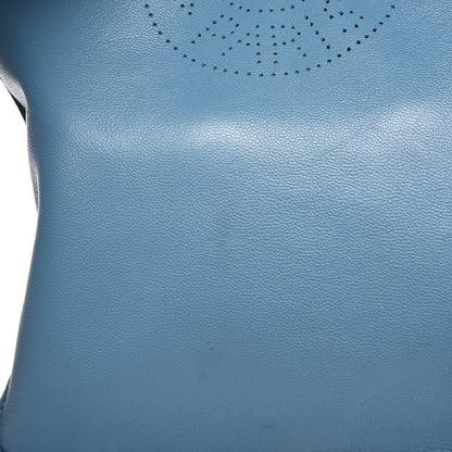 Hermes Lambskin Clou De Selle Pouch Blue Jean 10 of 11