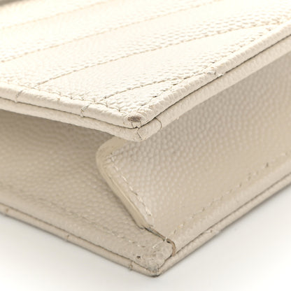 Saint Laurent Grain De Poudre Matelasse Chevron Monogram Envelope Chain Wallet Nude Powder 9 of 14