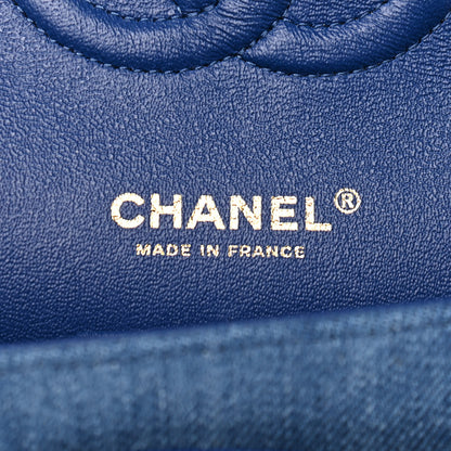 Chanel Denim Quilted Medium Double Flap Blue 6 of 9