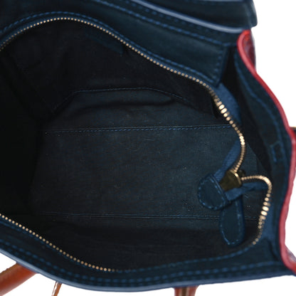 Celine Calfskin Linen Nano Tri-Color Luggage Poppy 5 of 20