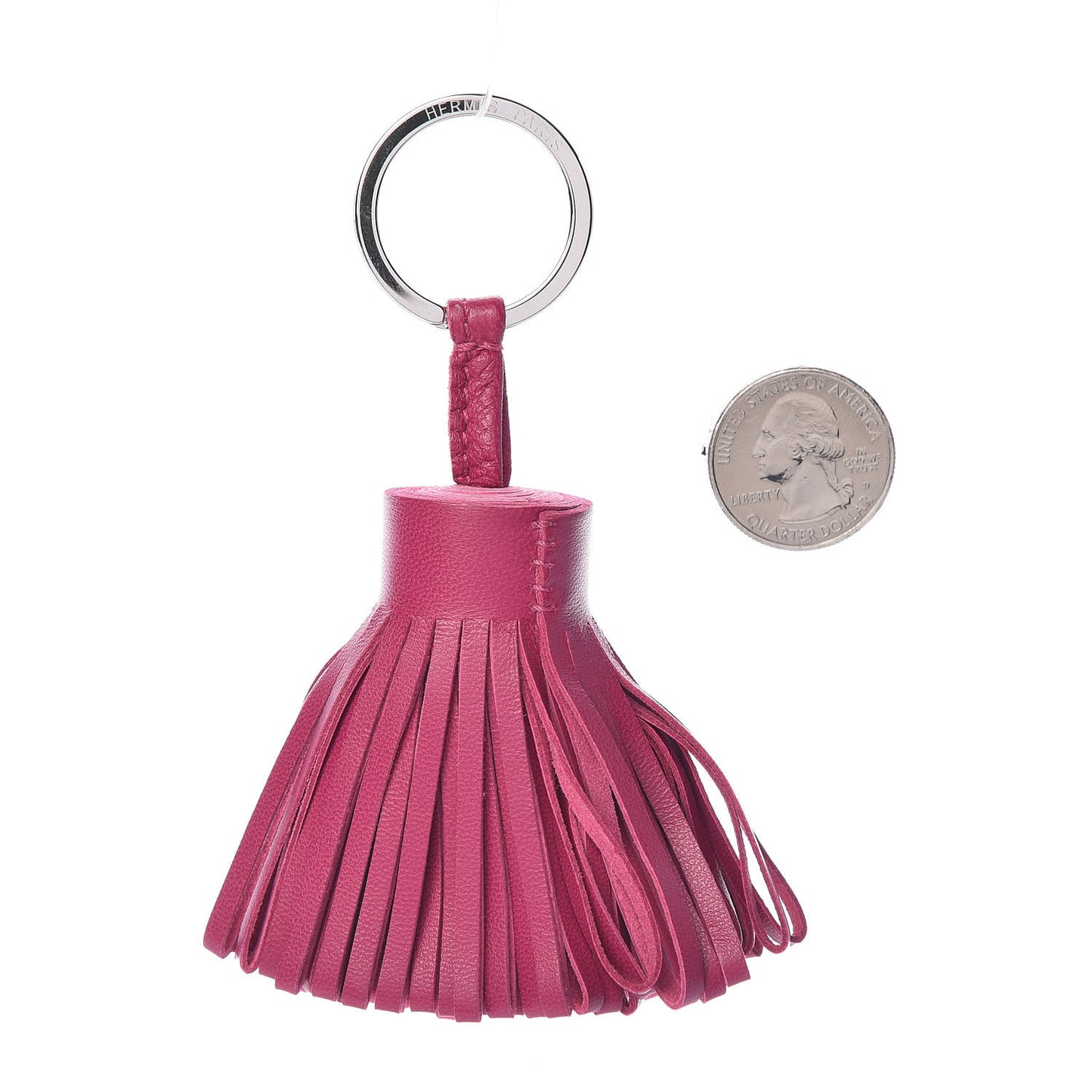 Lambskin Bi-Color Carmen Tassel Key Holder Tosca Rose Tyrien