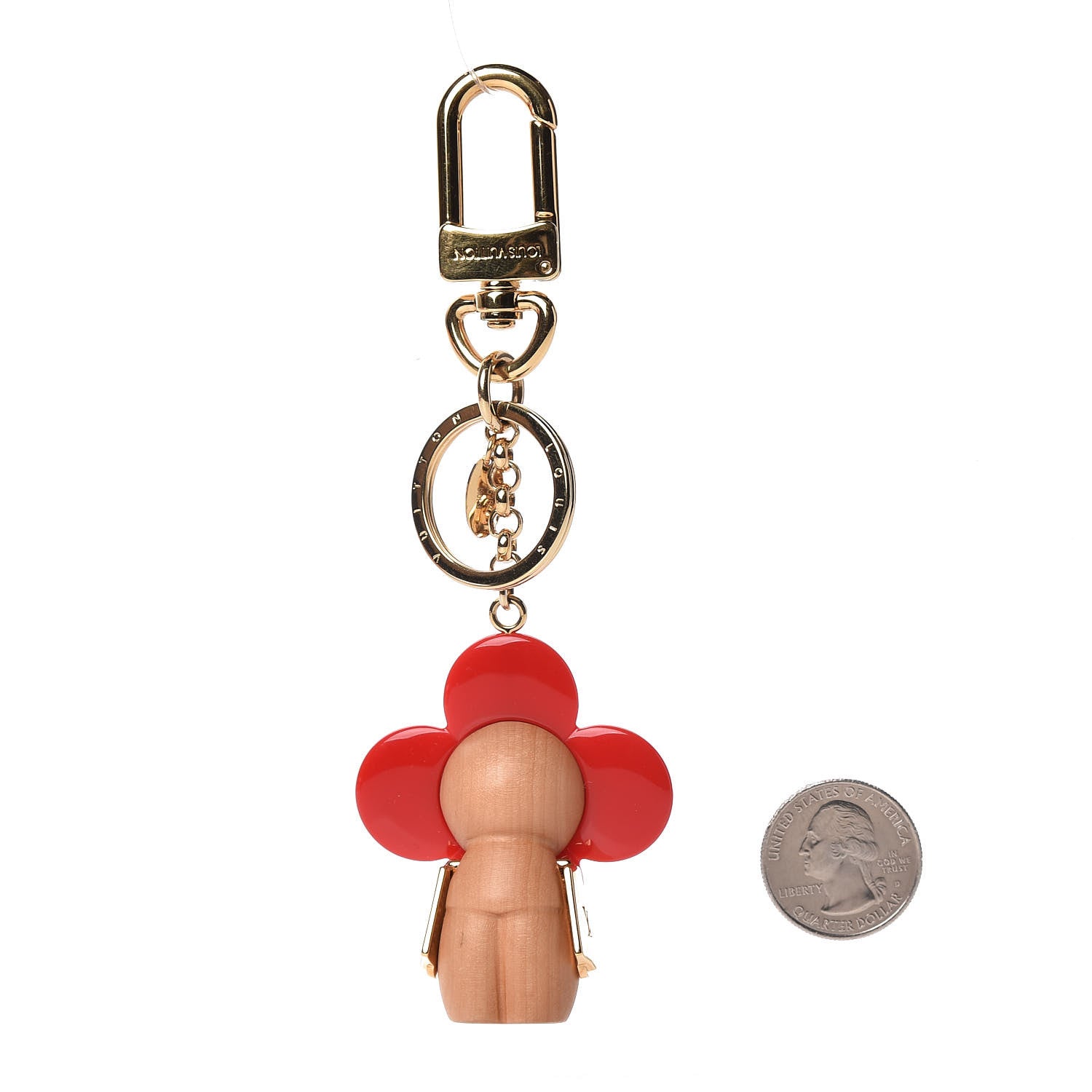 Louis Vuitton Resin Wood Vivienne Bag Charm Red 2 of 4