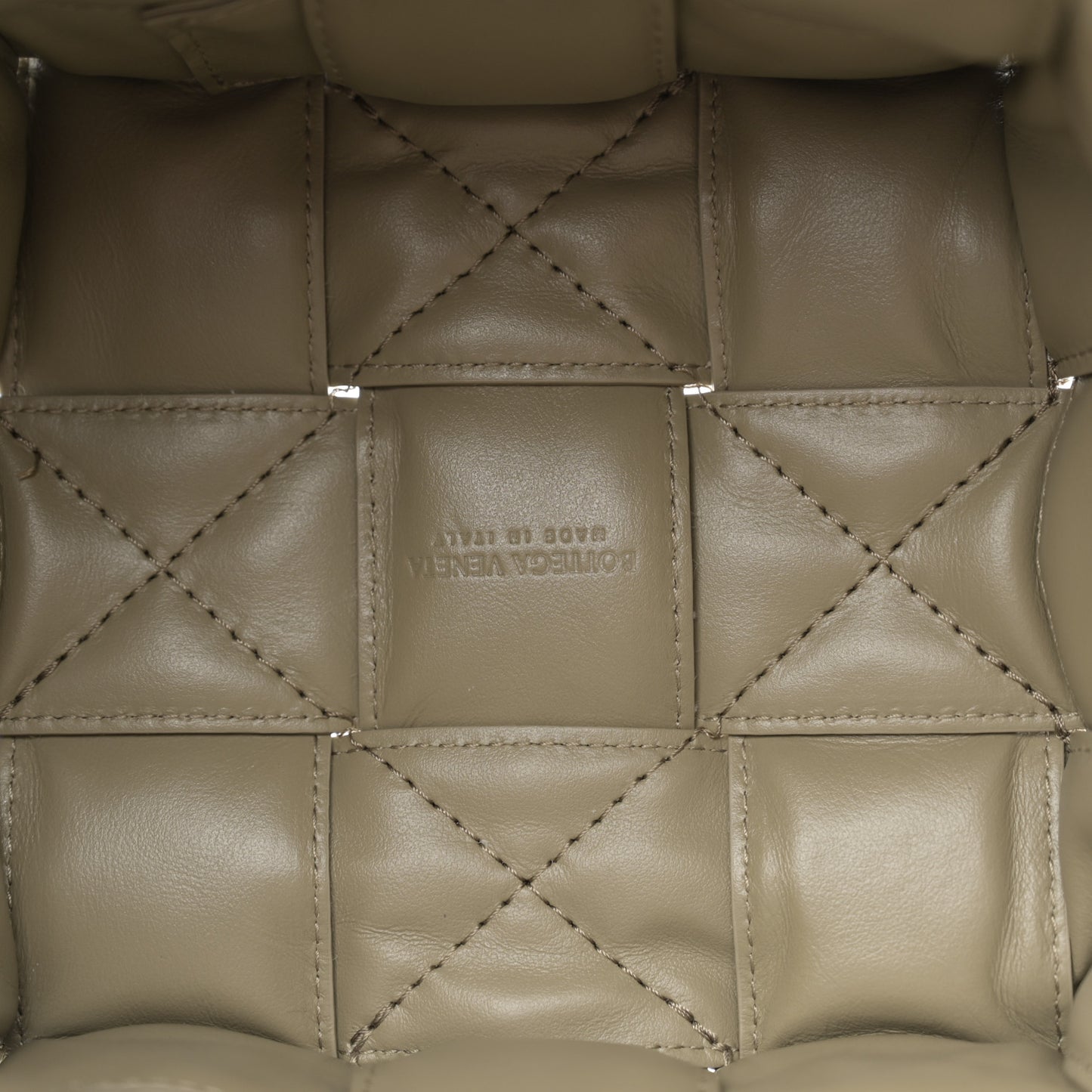 Calfskin Intrecciato Foulard Bucket Bag Taupe