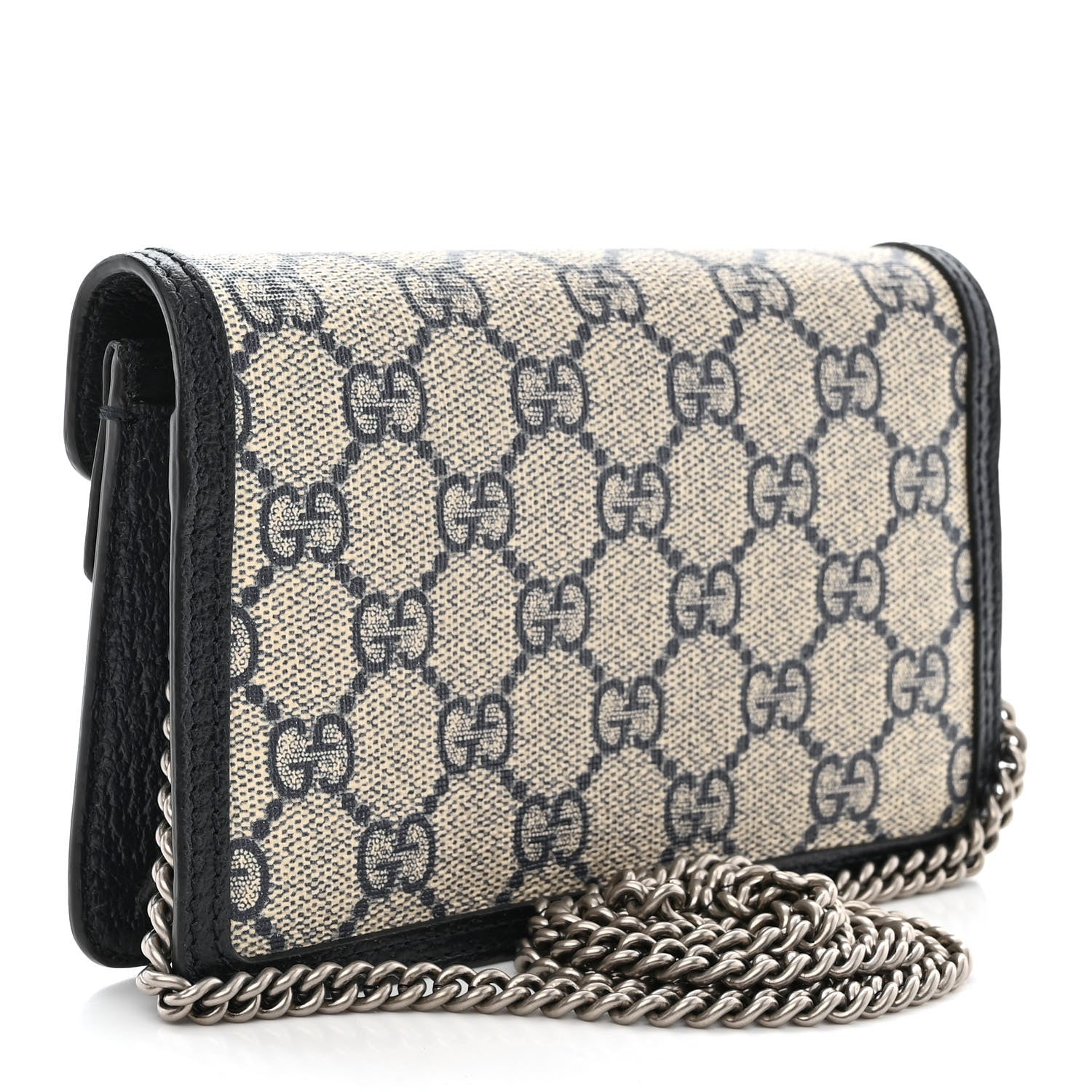 Gucci GG Supreme Monogram Textured Dollar Calfskin Super Mini Dionysus Shoulder Bag Beige Blue 3 of 11