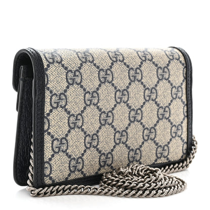Gucci GG Supreme Monogram Textured Dollar Calfskin Super Mini Dionysus Shoulder Bag Beige Blue 3 of 11