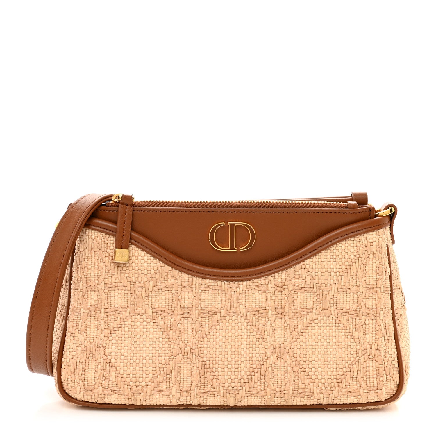 Christian Dior Raffia Macrocannage 30 Montaigne Avenue Hobo Natural 1 of 11