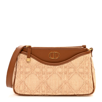 Christian Dior Raffia Macrocannage 30 Montaigne Avenue Hobo Natural 1 of 11