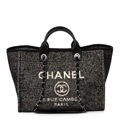 Chanel Mixed Fibers Calfskin Medium Deauville Tote Black 1 of 13