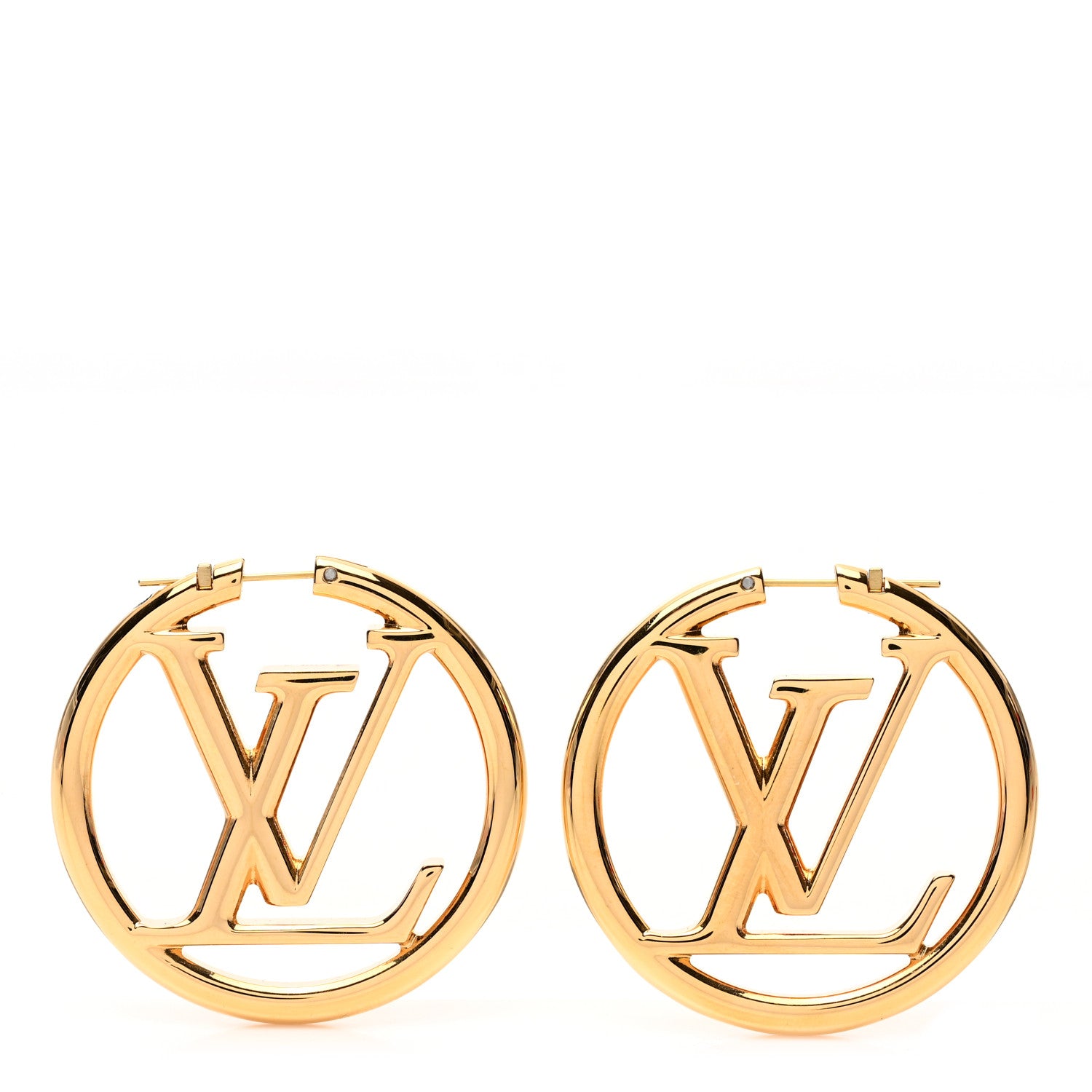 Louis Vuitton Metal Louise Hoop Earrings Gold 1 of 5