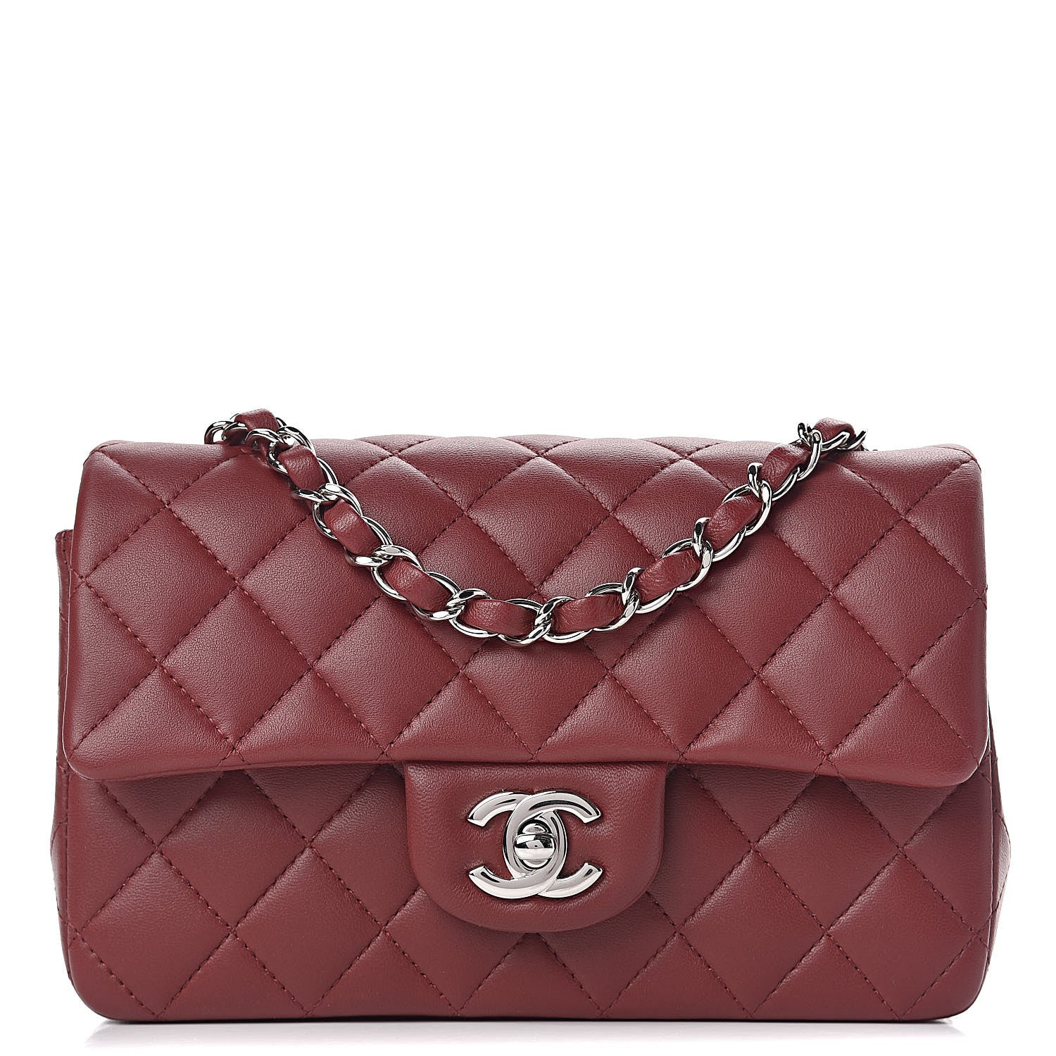 Chanel Lambskin Quilted Mini Rectangular Flap Red 1 of 12